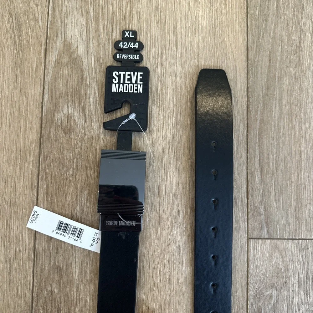 Steve Madden Men's Reversible Belt Faux Leather‎ Black/Brown XL 42-44